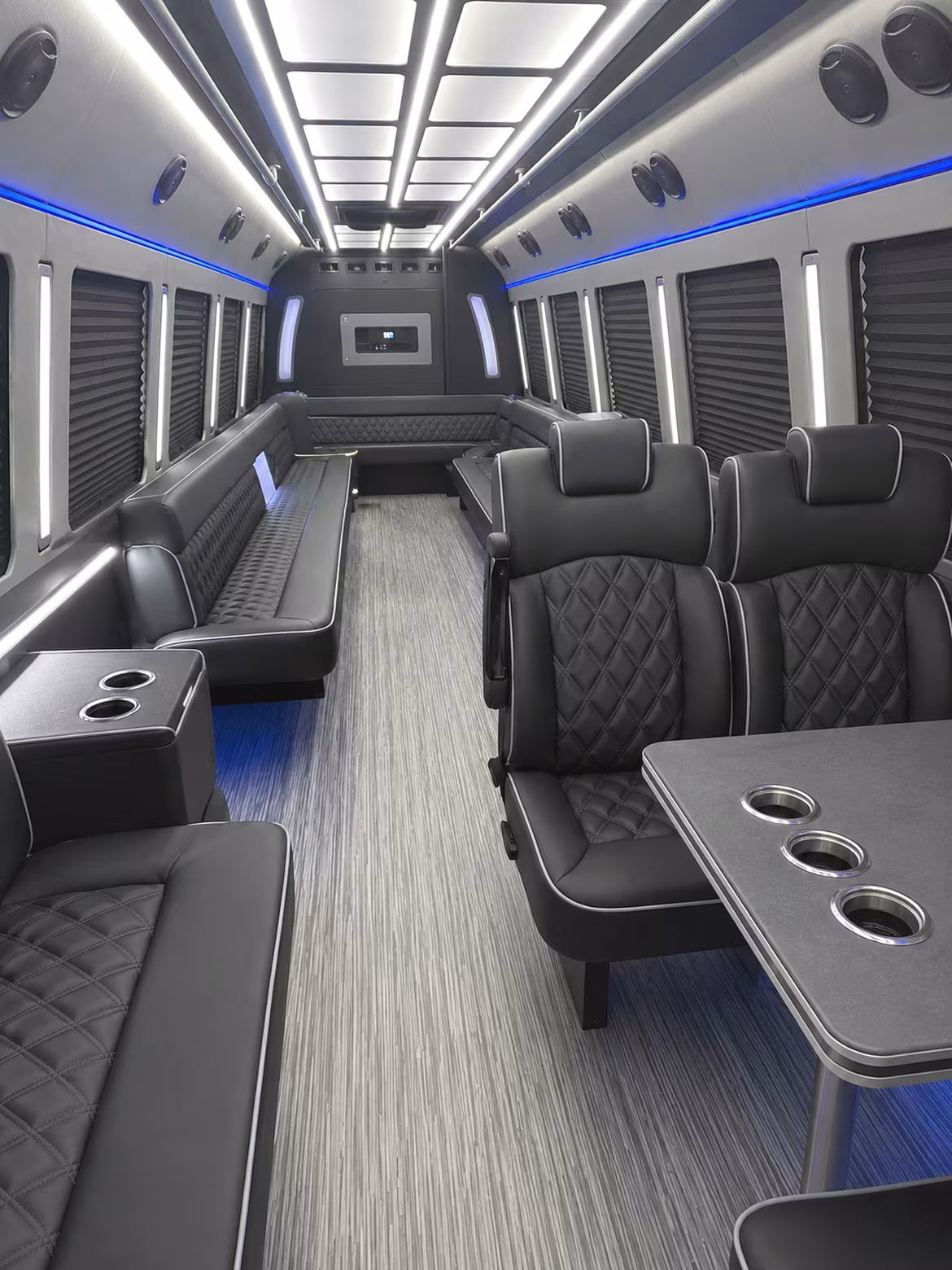 mountain view 25 passenger party bus inside