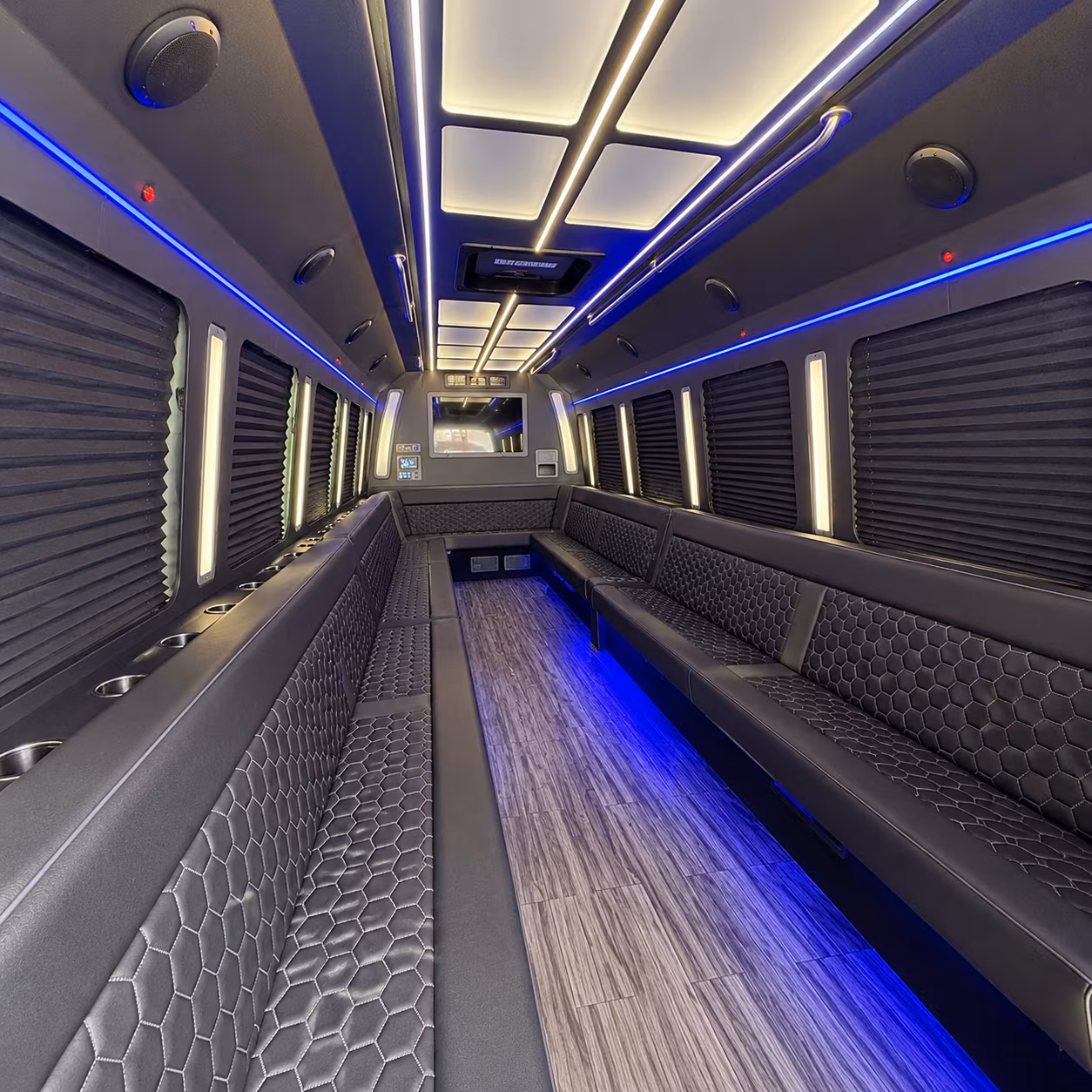 mountain view 30 passenger party bus interior