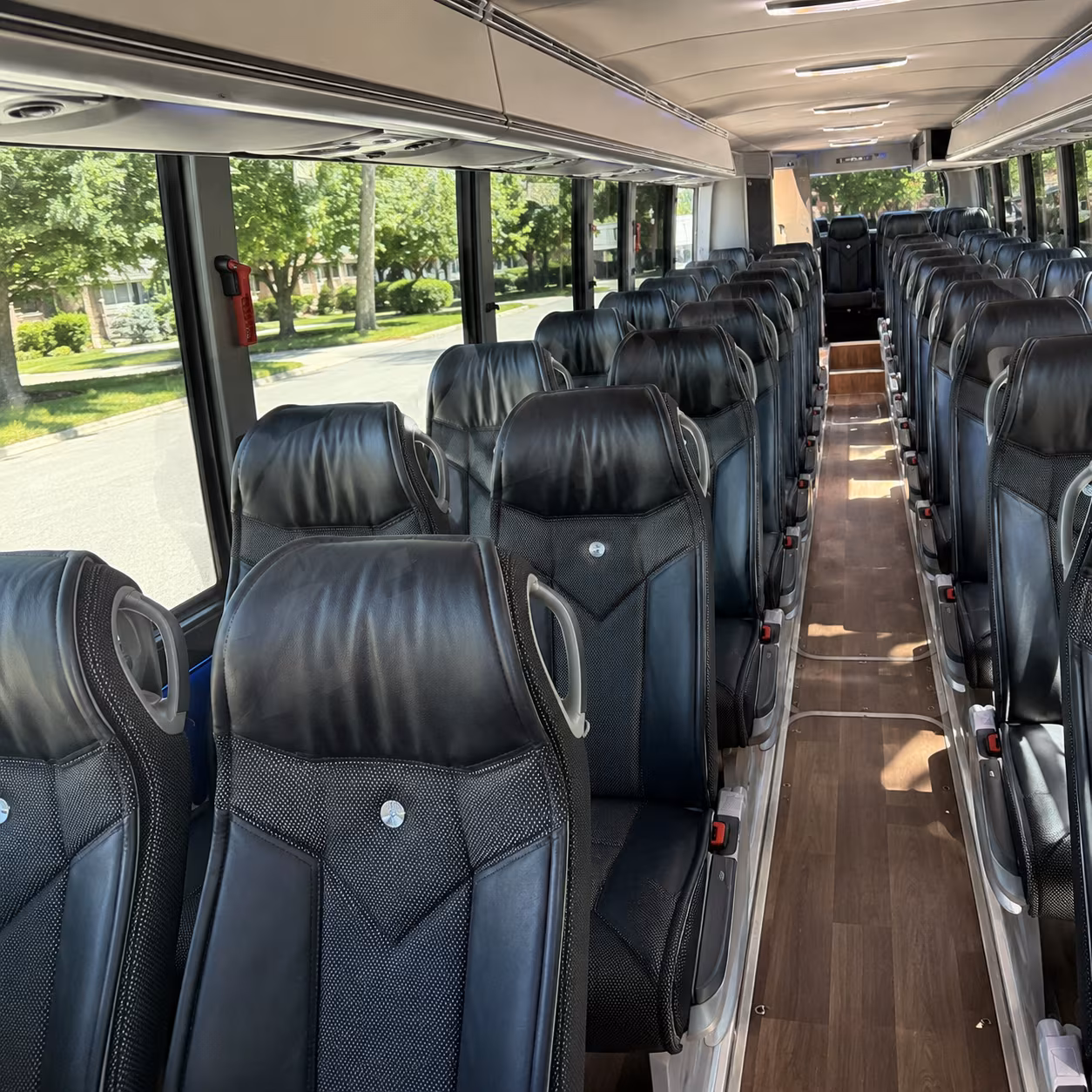 mountain view 40 passenger charter bus inside