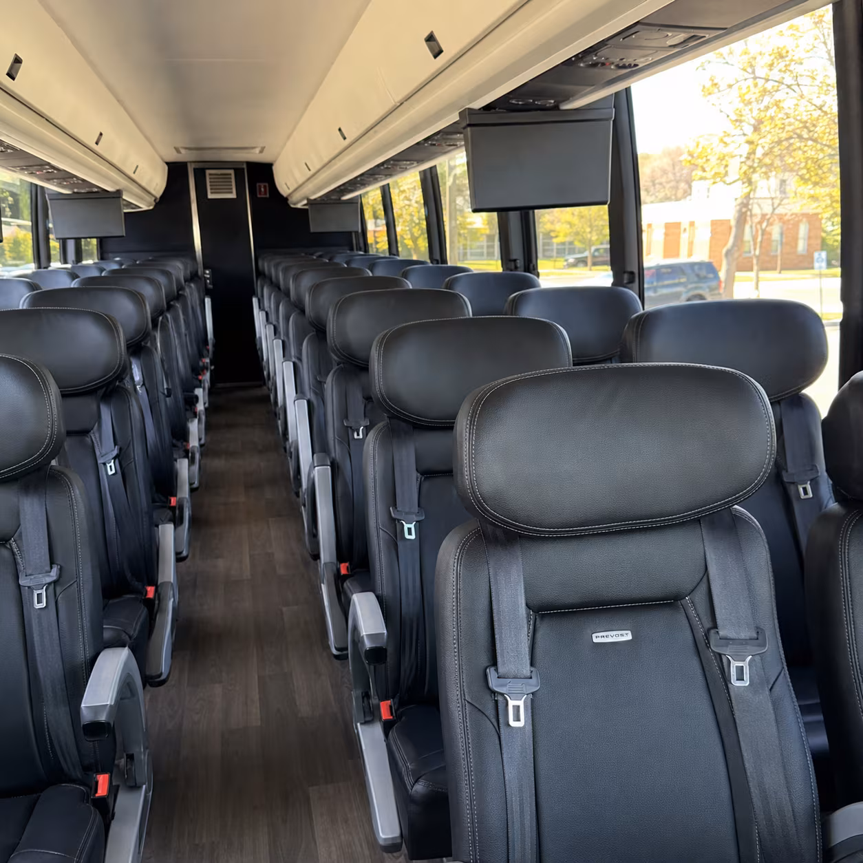 mountain view 45 passenger charter bus inside