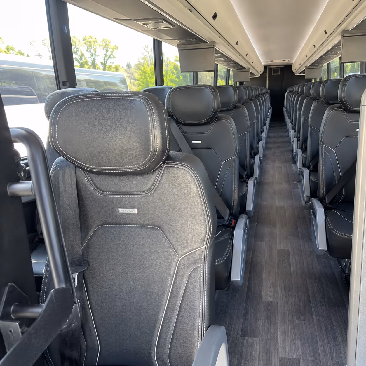 mountain view 47 passenger charter bus interior