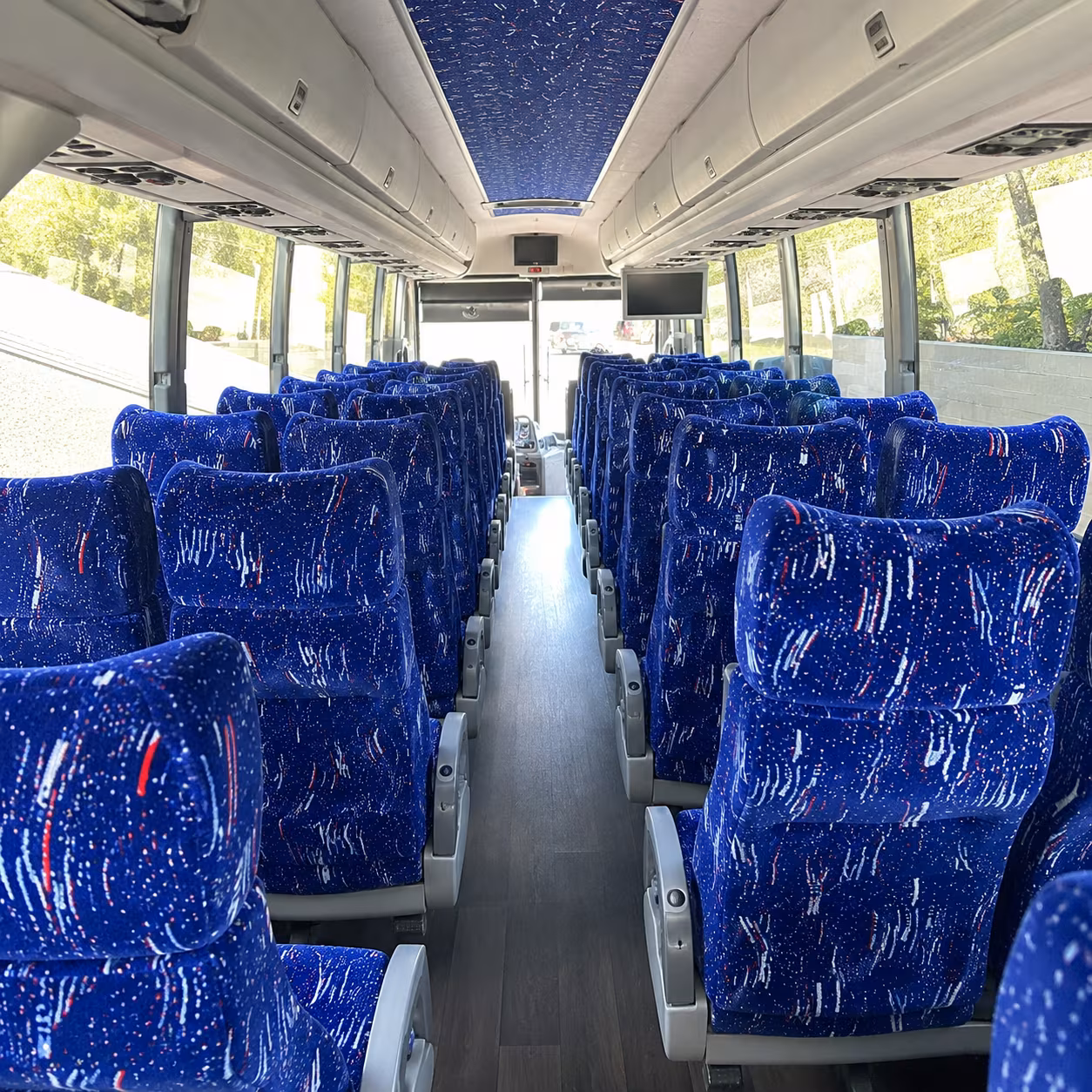 mountain view 50 passenger charter bus interior