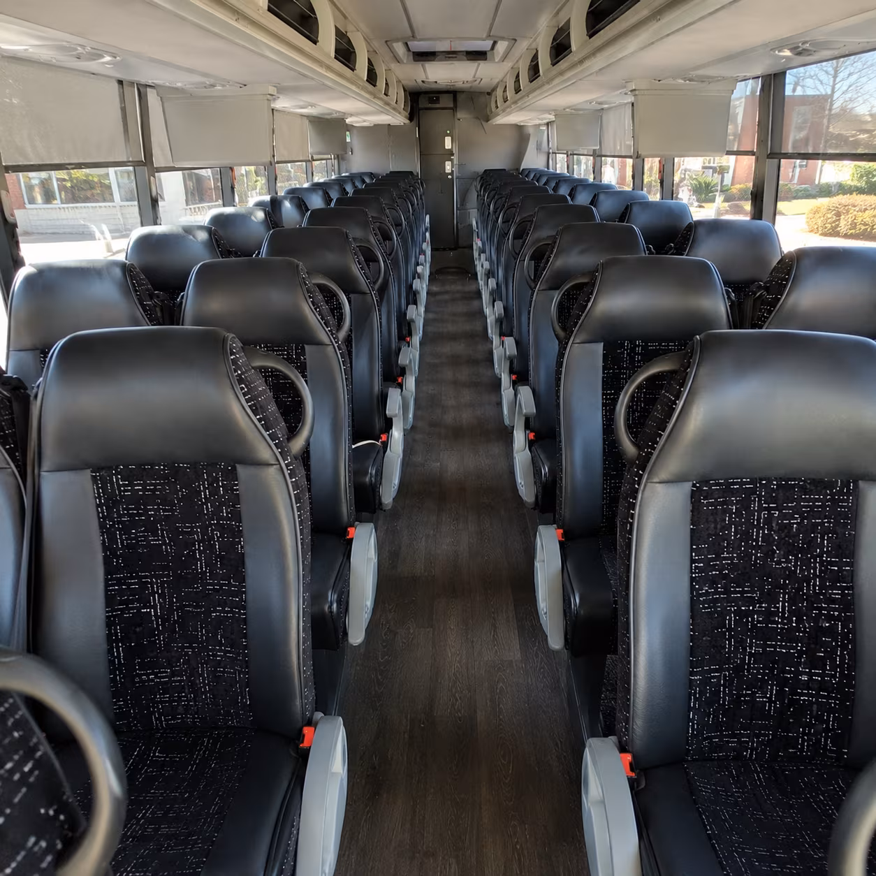 mountain view 54 passenger charter bus inside