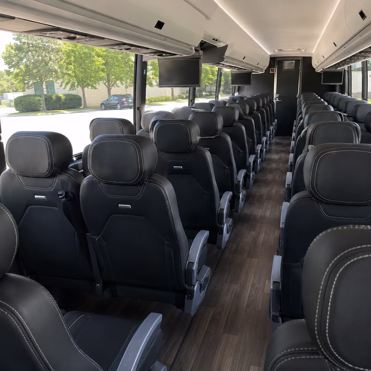 mountain view 56 passenger charter bus interior